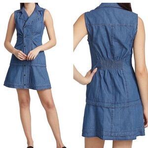 Derek Lam Blue Denim Collared Top